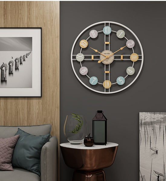 Large White Metal Circular 3D Quartz Wall Clocks of diameter of 50cm,wall clock type of 12mm sheet with display type of needle, powered by 1×AA Battery, still life patterned with single face form, antique & modernly styled, available exclusively on Shahi Sajawat India, the world of home decor products.Best trendy home decor, living room and kitchen decor ideas of 2020.