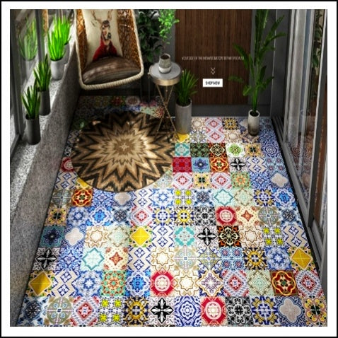 DIY Multicoloured Self Adhesive PVC Tile Stickers Of Size 20×20cm (7.87 × 7.87") is  Heat Resistant, Corrosion Resistant,Waterproof, Mildew Proof, Easy to Clean, Reusable, Easy to Install, Non-toxic,available exclusively on Shahi Sajawat India,the world of home decor products.Best trendy home decor, living room room, kitchen and bathroom decor ideas of 2020.