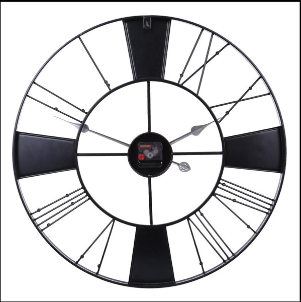 Large Black Circular Quartz Wrought Iron Wall Clocks Of Size 60×60×5cm, With Single Face Form And Needle Display, available exclusively on Shahi Sajawat India, the world of home decor products.Best trendy home decor, living room, kitchen and bathroom decor ideas of 2020.