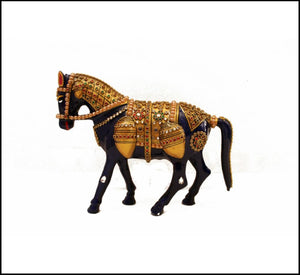 Black and Blue Jewellery Stone Painted Metal Horse Figurine Of Sizes 12inch and 8inch, available exclusively on Shahi Sajawat India, the world of home decor products. Best trendy home decor, living room, kitchen and bathroom decor ideas of 2020.