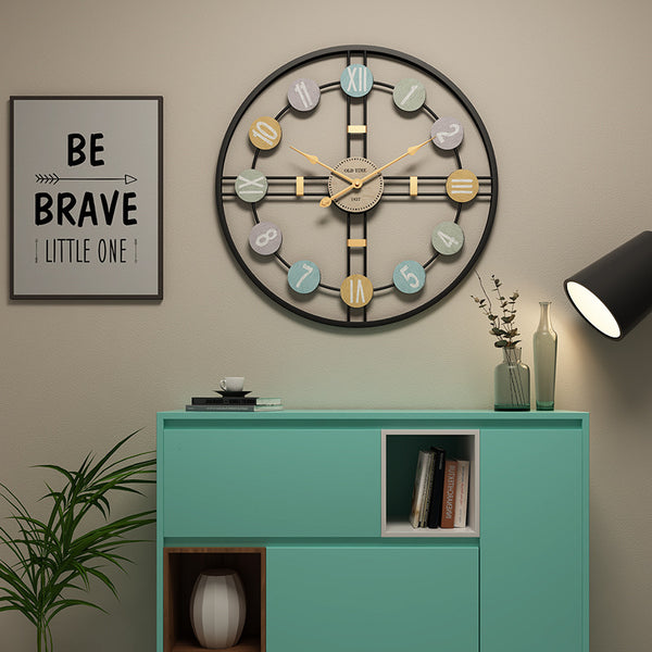 Large Black Metal Circular 3D Quartz Wall Clocks of diameter of 50cm,wall clock type of 12mm sheet with display type of needle, powered by 1×AA Battery, still life patterned with single face form, antique & modernly styled, available exclusively on Shahi Sajawat India, the world of home decor products.Best trendy home decor, living room and kitchen decor ideas of 2020.