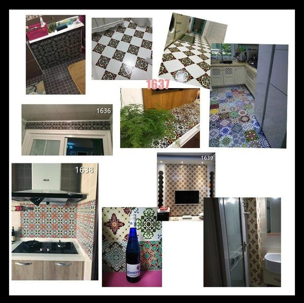 DIY Multicoloured Self Adhesive PVC Tile Stickers Of Size 20×20cm (7.87 × 7.87") is  Heat Resistant, Corrosion Resistant,Waterproof, Mildew Proof, Easy to Clean, Reusable, Easy to Install, Non-toxic,available exclusively on Shahi Sajawat India,the world of home decor products.Best trendy home decor living room room,kitchen and bathroom decor ideas of 2020.