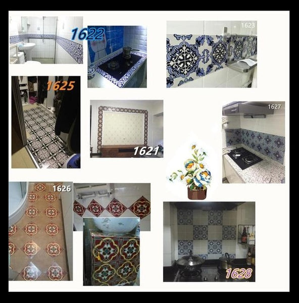 DIY Multicoloured Self Adhesive PVC Tile Stickers Of Size 20×20cm (7.87 × 7.87") is  Heat Resistant, Corrosion Resistant,Waterproof, Mildew Proof, Easy to Clean, Reusable, Easy to Install, Non-toxic,available exclusively on Shahi Sajawat India,the world of home decor products.Best trendy home decor living room room,kitchen and bathroom decor ideas of 2020.