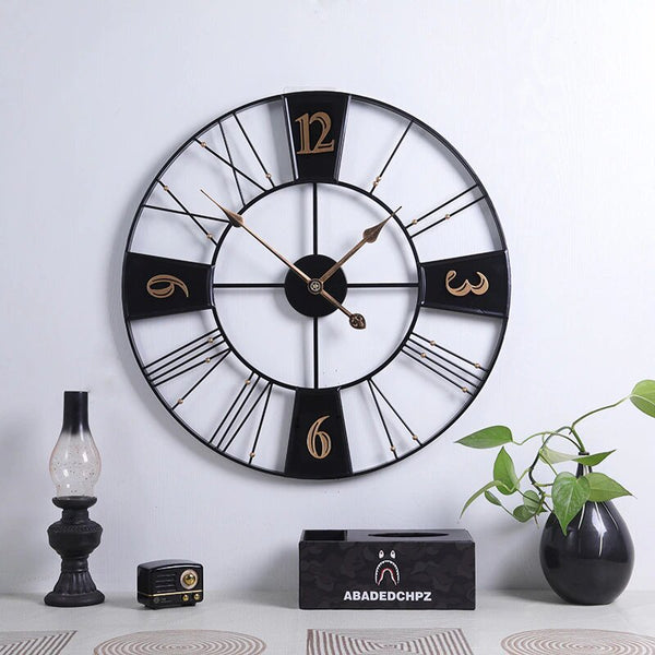 Spiffy Black Wrought Iron Wall Clocks