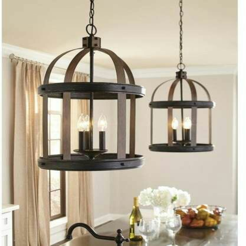 Black And  Brown Metal Pendant Lights Of Size 30"× 24" With Cord Installation, AC Power Source, E27 Base Type, available exclusively on Shahi Sajawat India, the world of home decor products. Best trendy home decor, living room, kitchen and bathroom decor ideas of 2020