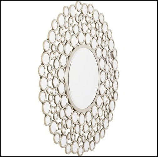 Large Silver Multimirror Metal Round Wall Mirrors Of Size 42"H x 42"W, Are Waterproof, Corrosion Proof, Scratch Resistant, Arrives Ready To Hang, available exclusively on Shahi Sajawat India, the world of home decor products.Best trendy home decor, living room, kitchen and bathroom decor ideas of 2021.