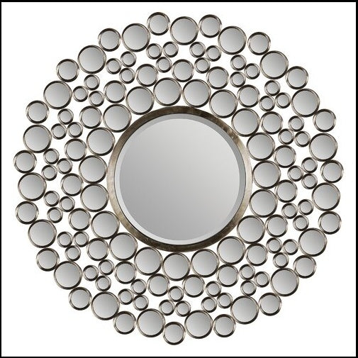 Large Silver Multimirror Metal Round Wall Mirrors Of Size 42"H x 42"W, Are Waterproof, Corrosion Proof, Scratch Resistant, Arrives Ready To Hang, available exclusively on Shahi Sajawat India, the world of home decor products.Best trendy home decor, living room, kitchen and bathroom decor ideas of 2021.