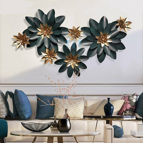 Black And Gold Floral Nordic Handcrafted Metal Wall Hanging (Wall Decor) Of Size 120×70cm, Available Exclusively On Shahi Sajawat India, the world of home decor products.Best trendy home decor, living room, kitchen and bathroom decor ideas of 2022.