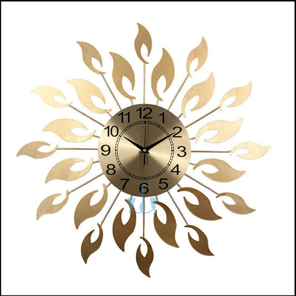 Gold Geometric Floral Quartz Metal (Wrought Iron) Wall Clock Of Size 60×60cm, With Single Face Form And Needle Display, available exclusively on Shahi Sajawat India, the world of home decor products.Best trendy home decor, office decor, restaurant decor, living room, kitchen and bathroom decor ideas of 2022.