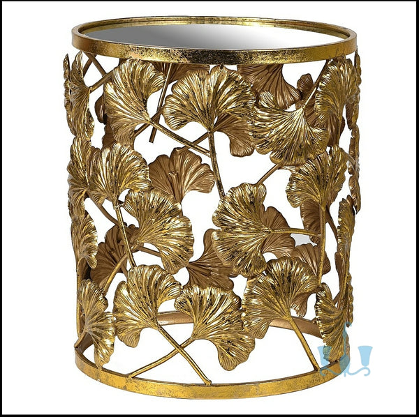Gold Ginkgo Leaves Metal (Iron) And Mirrored Glass Side Table Or End Table, Available exclusively on Shahi Sajawat India, the world of home decor products. Best trendy home decor, office decor, restaurant decor, living room, bedroom, kitchen and bathroom decor ideas of 2022.