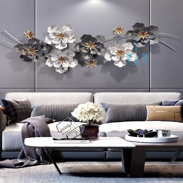 White And Grey Floral Metal (Wrought Iron) Wall Hangings Of Size 125×49cm, available exclusively on Shahi Sajawat India, the world of home decor products.Best trendy home decor, living room, kitchen and bathroom decor ideas of 2022.