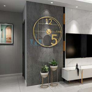 Large Black/Gold Quartz Circular Metal Wall Clocks, With Single Face Form, Needle Display, Circular Shape,Of Size 50×50cm, available exclusively on Shahi Sajawat India, the world of home decor products. Best trendy home decor, living room, kitchen and bathroom decor ideas of 2022.