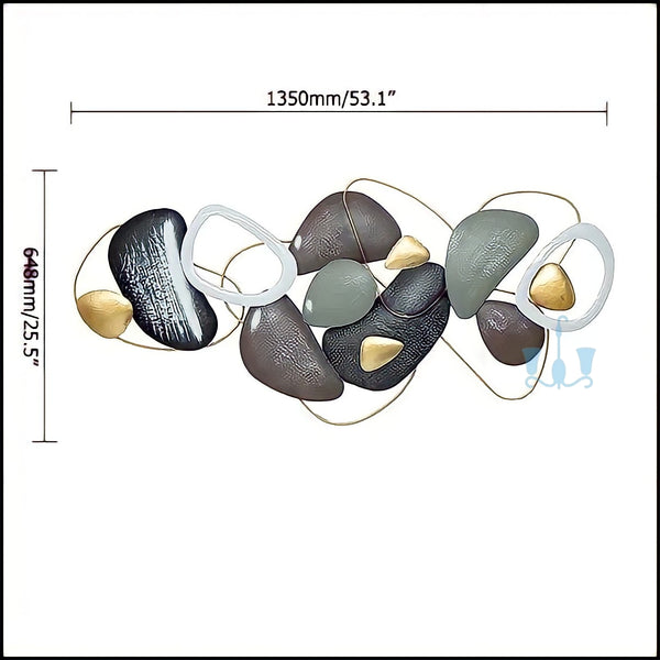 Brown, Black And Green Abstract Metal (Wrought Iron) Stone Wall Hangings Of Size 135×64cm, available exclusively on Shahi Sajawat India, the world of home decor products. Best trendy home decor, living room, kitchen and bathroom decor ideas of 2022.