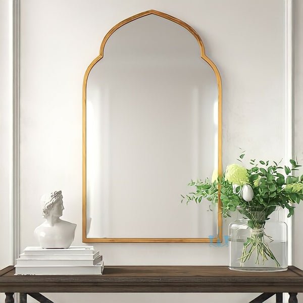 Antique Gold Rustic Handcrafted Moroccan Style Arch Wall Metal (Iron) Wall Mirror, Comes Ready To Hang, Available exclusively on Shahi Sajawat India, the world of home decor products.Best trendy home decor, office decor, restaurant decor, living room, kitchen and bathroom decor ideas of 2022.