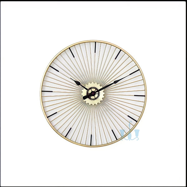 Large Golden Circular Quartz Metal (Iron) Wall Clock Of Size 60×60cm, With Needle Display, Single Face Form,available exclusively on Shahi Sajawat India, the world of home decor products.Best trendy home decor, living room, kitchen and bathroom decor ideas of 2022.