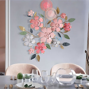 Peach Pink Floral European Style Handcrafted Metal Wall Hanging (Wall Decor) Of Size 98×80cm, Available Exclusively At Shahi Sajawat India, the world of home decor products.Best trendy home decor, office decor, restaurant decor, living room, kitchen and bathroom decor ideas of 2022.