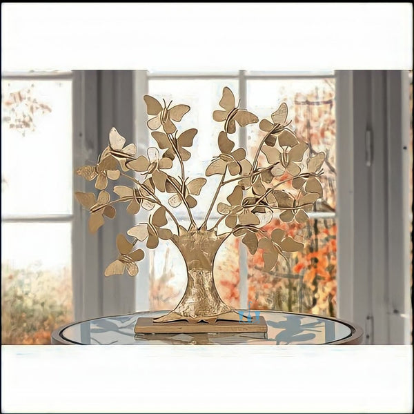 Gold Butterfly Tree Of Life Metal Table Top Handcrafted Sculpture (Figurine), Available exclusively on Shahi Sajawat India, the world of home decor products. Best trendy home decor, office decor, living room,table decor, kitchen and bathroom decor ideas of 2023.