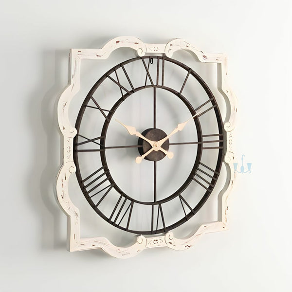 Off-White And Black Shabby Chic Farmhouse Style Arched Handcrafted Quartz Metal (Iron) Wall Clock With Single Face Form And Needle Display, available exclusively on Shahi Sajawat India, the world of home decor products.Best trendy home decor, office decor, restaurant decor, living room, kitchen and bathroom decor ideas of 2023.