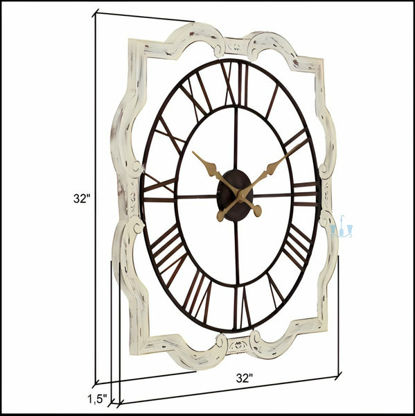 Off-White And Black Shabby Chic Farmhouse Style Arched Handcrafted Quartz Metal (Iron) Wall Clock With Single Face Form And Needle Display, available exclusively on Shahi Sajawat India, the world of home decor products.Best trendy home decor, office decor, restaurant decor, living room, kitchen and bathroom decor ideas of 2023.