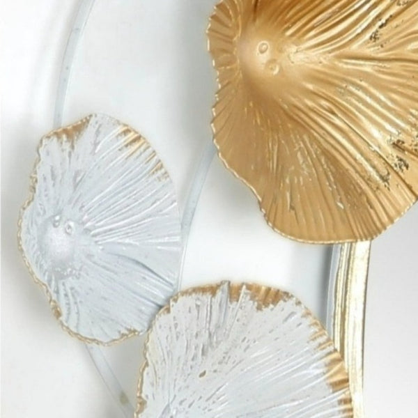 Large White And Golden Iron Lotus Leaf Bordered Wall Mirror Of Size 61.6×60.3cm is waterproof, corrosion resistant and scratch resistant, available exclusively on Shahi Sajawat India, the world of home decor products. Best trendy home decor, living room and kitchen decor ideas of 2019.