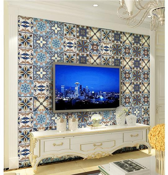 DIY Multicoloured Bohemian Self adhesive PVC Wall Tile Stickers Are smooth surfaced, waterproof, fireproof, mould-proof, extra thick, environment friendly, available exclusively on Shahi Sajawat India, the world of home decor products.Best trendy home decor, living room, kitchen and bathroom decor ideas of 2020.