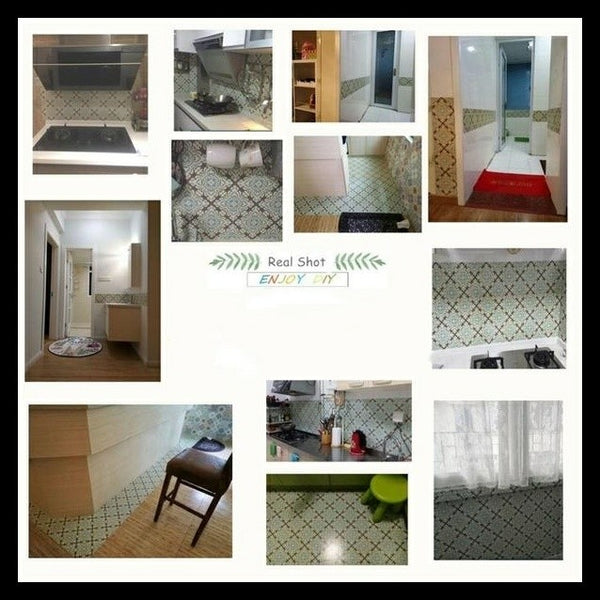 DIY Multicoloured Self Adhesive PVC Tile Stickers Of Size 20×20cm (7.87 × 7.87") is  Heat Resistant, Corrosion Resistant,Waterproof, Mildew Proof, Easy to Clean, Reusable, Easy to Install, Non-toxic,available exclusively on Shahi Sajawat India,the world of home decor products.Best trendy home decor living room room,kitchen and bathroom decor ideas of 2020.