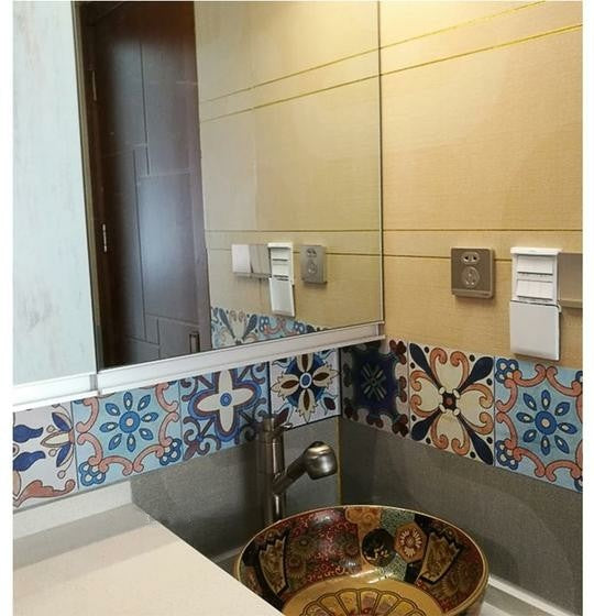 DIY Multicoloured Bohemian Self adhesive PVC Wall Tile Stickers Are smooth surfaced, waterproof, fireproof, mould-proof, extra thick, environment friendly, available exclusively on Shahi Sajawat India, the world of home decor products.Best trendy home decor, living room, kitchen and bathroom decor ideas of 2020.