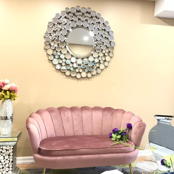 Large Silver Multimirror Metal Round Wall Mirrors Of Size 42"H x 42"W, Are Waterproof, Corrosion Proof, Scratch Resistant, Arrives Ready To Hang, available exclusively on Shahi Sajawat India, the world of home decor products.Best trendy home decor, living room, kitchen and bathroom decor ideas of 2021.