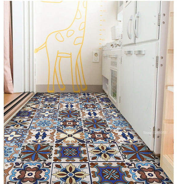 DIY Multicoloured Bohemian Self adhesive PVC Wall Tile Stickers Are smooth surfaced, waterproof, fireproof, mould-proof, extra thick, environment friendly, available exclusively on Shahi Sajawat India, the world of home decor products.Best trendy home decor, living room, kitchen and bathroom decor ideas of 2020.
