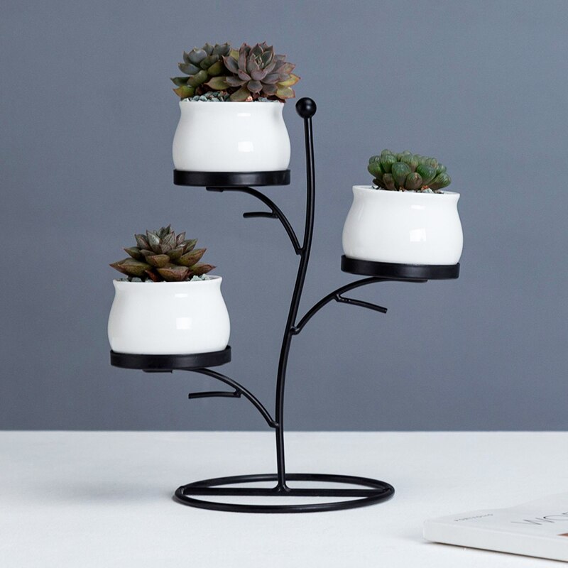 ceramic pots for plants india Ingenious Ceramic Flower Pots With Iron Rack