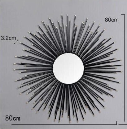 Black Sunburst Wrought Iron (Metal) Wall Mirrors Of Size 80×80cm Are Waterproof, Corrosion resistant, Scratch Resistant, available exclusively on Shahi Sajawat India, the world of home decor products.Best trendy home decor, living room, kitchen and bathroom decor ideas of 2021.