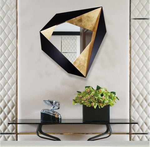 Black And Gold 3D Abstract Wrought Iron Wall Mirrors In Two Styles, And Various Size Options, available exclusively on Shahi Sajawat India, the world of home decor products. Best trendy home decor, living room, kitchen and bathroom decor ideas of 2020.