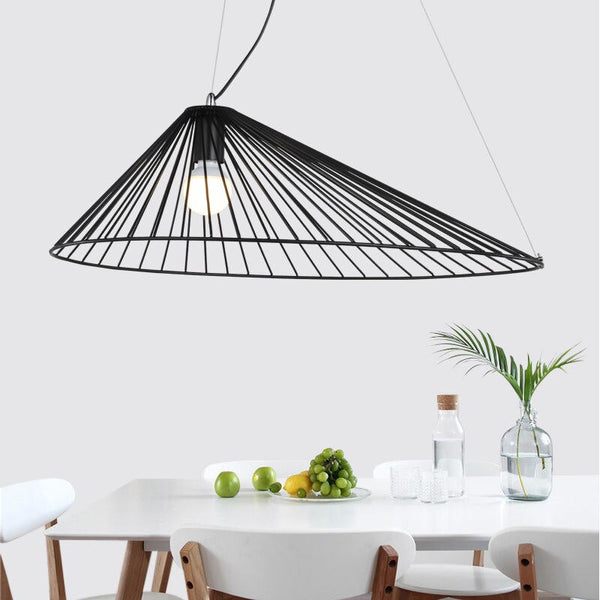 Black Metal, Iron Finish Nordic Straw Hat Pendant Lights Of Size 25×60cm, With AC Power Source, E27 Base Type, Light Source Of LED Bulbs, available exclusively on Shahi Sajawat India, the world of home decor products. Best trendy home decor, living room, kitchen and bathroom decor ideas of 2020.