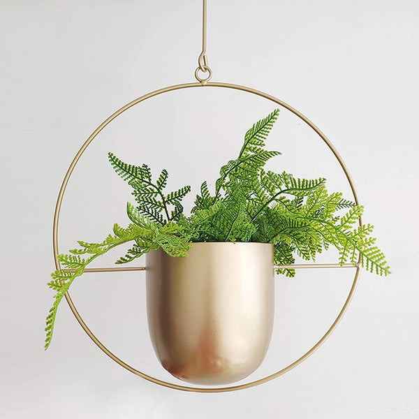 Black/Gold Metal (Iron) Oblong And Round Shaped Hanging Planters, available exclusively on Shahi Sajawat India, the world of home decor products. Best trendy home decor, living room, kitchen and bathroom decor ideas of 2020.