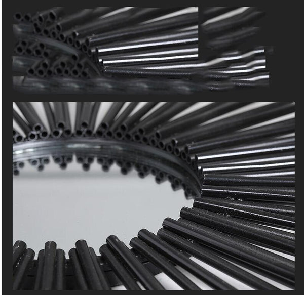 Black Sunburst Wrought Iron (Metal) Wall Mirrors Of Size 80×80cm Are Waterproof, Corrosion resistant, Scratch Resistant, available exclusively on Shahi Sajawat India, the world of home decor products.Best trendy home decor, living room, kitchen and bathroom decor ideas of 2021.