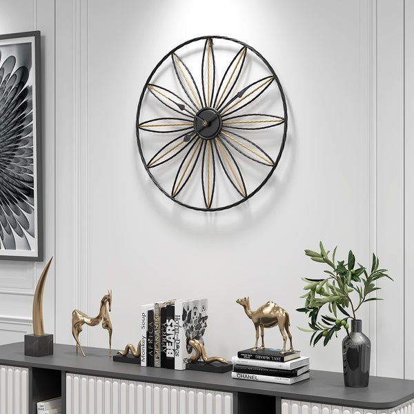 Large Floral Circular Metal Quartz Wall Clock Of Size 50×50cm With Needle Display And Single Face Form, available exclusively on Shahi Sajawat India, the world of home decor products.Best trendy home decor, living room, kitchen and bathroom decor ideas of 2020.