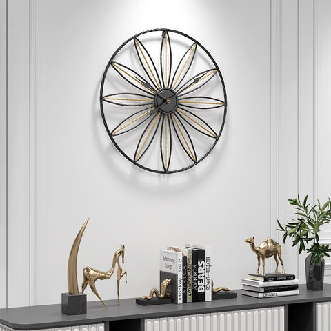 Large Floral Circular Metal Quartz Wall Clock Of Size 50×50cm With Needle Display And Single Face Form, available exclusively on Shahi Sajawat India, the world of home decor products.Best trendy home decor, living room, kitchen and bathroom decor ideas of 2020.