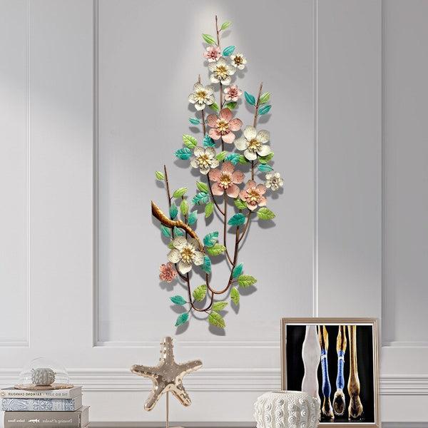 Blue,Green,Peach And White Sprig Metal Wall Hanging Of Size 130×50cm, available exclusively on Shahi Sajawat India, the world of home decor products.Best trendy home decor, living room, kitchen and bathroom decor ideas of 2021.