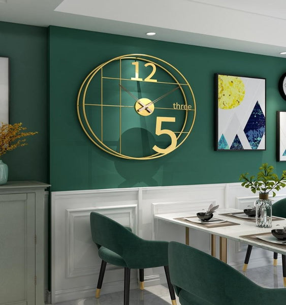 Large Black/Gold Quartz Circular Metal Wall Clocks, With Single Face Form, Needle Display, Circular Shape, 9mm Sheet Type, Of Size 50×50cm, available exclusively on Shahi Sajawat India, the world of home decor products. Best trendy home decor, living room, kitchen and bathroom decor ideas of 2022