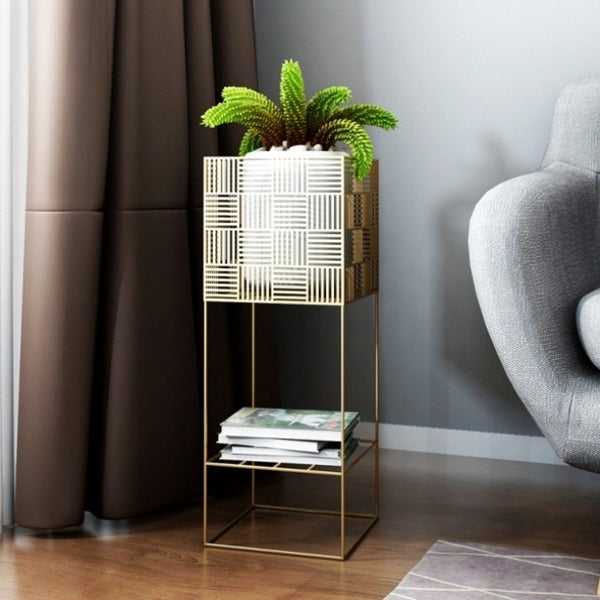 Black/Gold 2 Piece Wrought Iron Floor Planters With 2 Tiers Are Multifunctional, available exclusively on Shahi Sajawat India, the world of home decor products.Best trendy home decor, living room, kitchen and bathroom decor ideas of 2021.