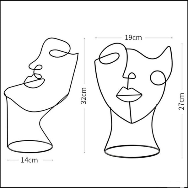 Black Abstract Human Face Metal Figurines In Two Styles, available exclusively on Shahi Sajawat India, the world of home decor products. Best trendy home decor, living room, kitchen and bathroom decor ideas of 2021.
