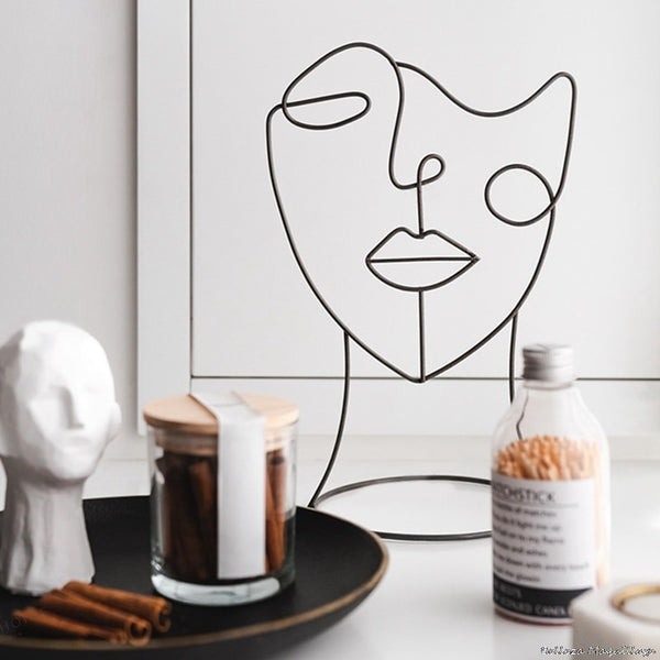 Black Abstract Human Face Metal Figurines In Two Styles, available exclusively on Shahi Sajawat India, the world of home decor products. Best trendy home decor, living room, kitchen and bathroom decor ideas of 2021.