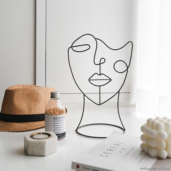 Black Abstract Human Face Metal Figurines In Two Styles, available exclusively on Shahi Sajawat India, the world of home decor products. Best trendy home decor, living room, kitchen and bathroom decor ideas of 2021.