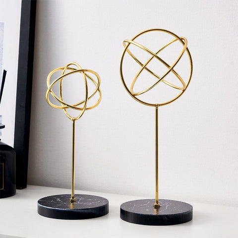 Golden Globe Geometric Circular Metal (Iron) Sculptures In 2 Different Styles, Available Exclusively On Shahi Sajawat India, the world of home decor products. Best trendy home decor, living room, kitchen and bathroom decor ideas of 2021.