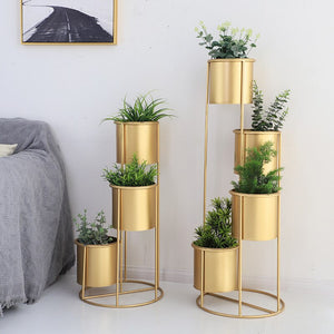 Gold Metal Iron 3 Tier And 4 Tier Planters In Large And Small Size With Galvanized Finish, available exclusively on Shahi Sajawat India, the world of home decor products. Best trendy home decor, living room, kitchen and bathroom decor ideas of 2021.