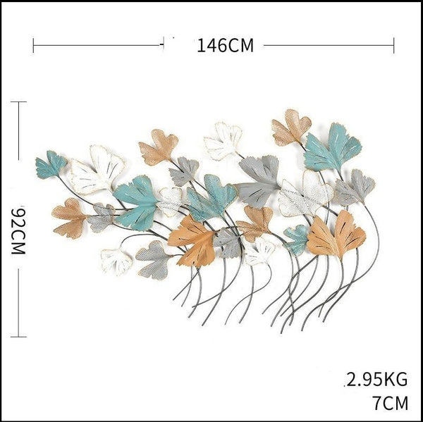 White, Gold, Blue, Black, Grey Ginkgo Leaves Metal Wall Hanging (Wall Decor) Of Size 146×92cm, Available Exclusively On Shahi Sajawat India, the world of home decor products.Best trendy home decor, living room, kitchen and bathroom decor ideas of 2021.