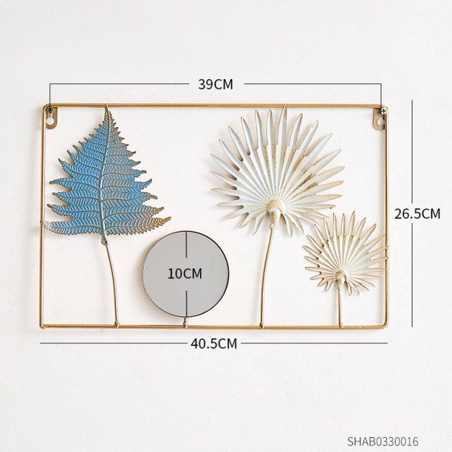 White, Gold, Black And Blue Coloured Nordic Wrought Iron Wall Hangings In Two Styles With Small Mirror Are Easy To Hang, available exclusively on Shahi Sajawat India, the world of home decor products.Best trendy home decor, living room, kitchen and bathroom decor ideas of 2021.