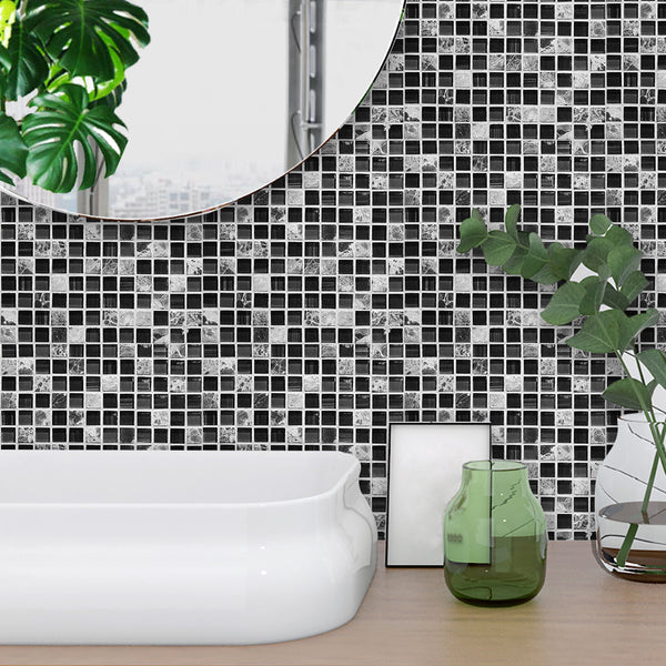 DIY Black Self Adhesive PVC Mosaic Tile Stickers In Sizes 15x15cm/20x20cm are Pearl Gloss Finished,Waterproof,Oil proof,Mildew,Moisture proof, applicable on almost all smooth surfaces,available exclusively on Shahi Sajawat India, the world of home decor products.Best trendy home decor and living room,kitchen,bathroom decor ideas of 2020.