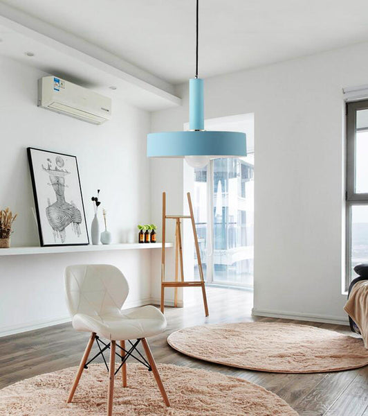 Light Blue Iron LED Pendant Lights Of Voltage 85-265V,AC Power Source,Cord Installation,E27 Base & Lighting Area of 15-30 square meters,available exclusively on Shahi Sajawat India, the world of home decor products.Best trendy home decor and living room decor ideas of 2019.