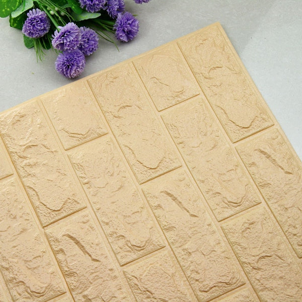 Beige 3D Self Adhesive DIY Brick Like Plastic Wall Stickers,are available in 12 different shades,each with 3 size options,available exclusively on Shahi Sajawat India,the world of home decor products.Best home decor and living room decor ideas of 2019.